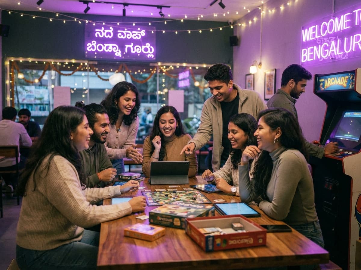Friends playing games at an arcade